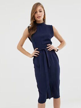 asos design split sleeve midi dress with obi belt asos design split sleeve midi dress with obi belt